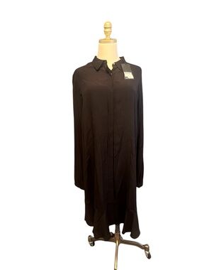 Scotch & Soda MaisonWomens Black Dress NWT 100% Vicose Long Button Size Large